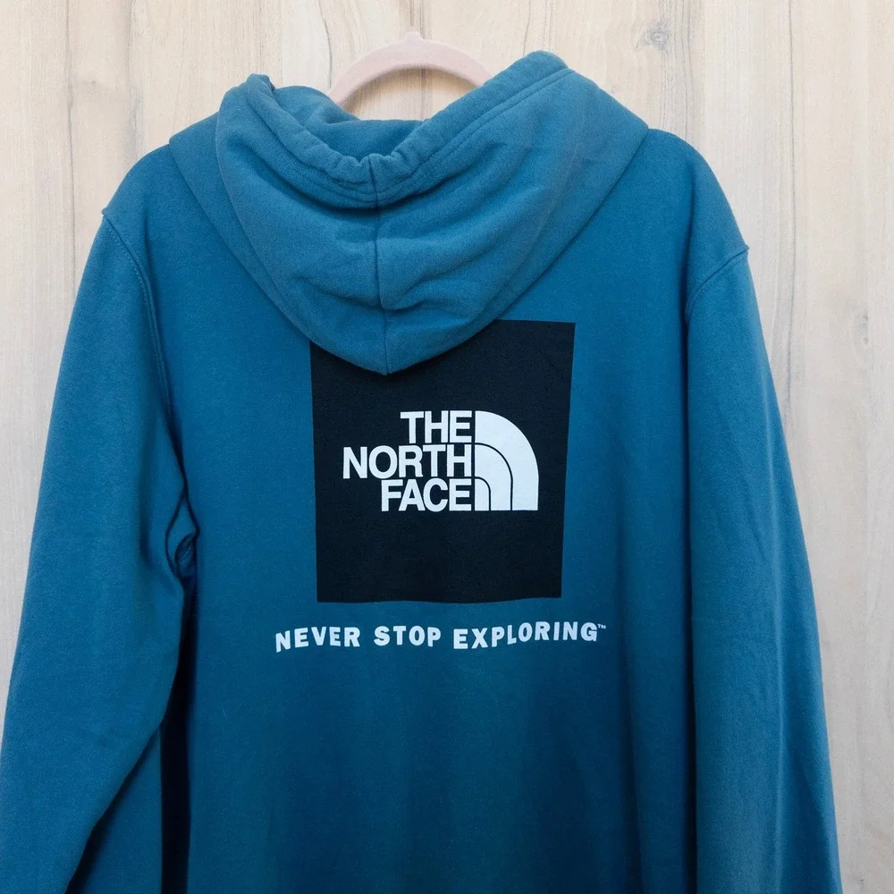 The North Face Mens Hoodie Sweatshirt Size L Blue Logo‎ Athleisure Gorpcore